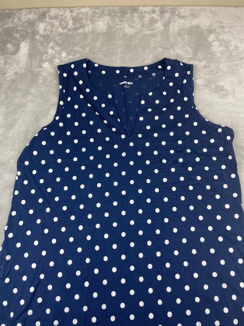 Lands' End Sleeveless V Neck Dress Women's Size Large 14-16 - Picture 3 of 8
